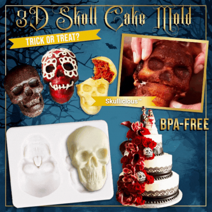 3D Skull Cake Mold for Themed Baking & Desserts