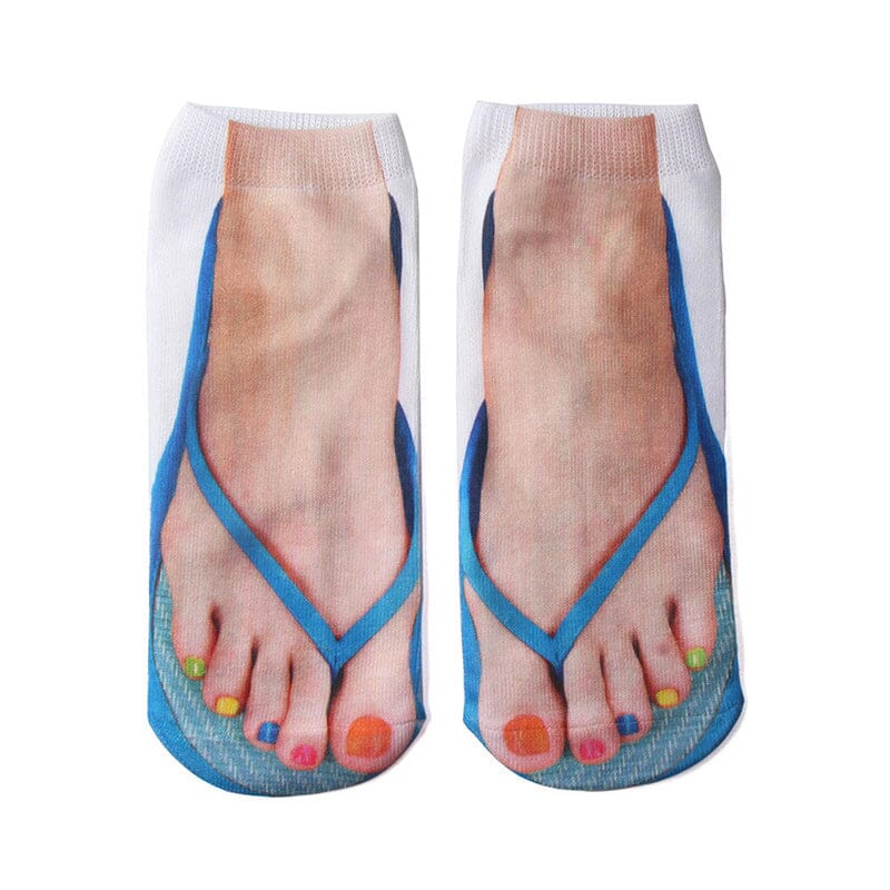 Flip-Flop Style Printed Socks