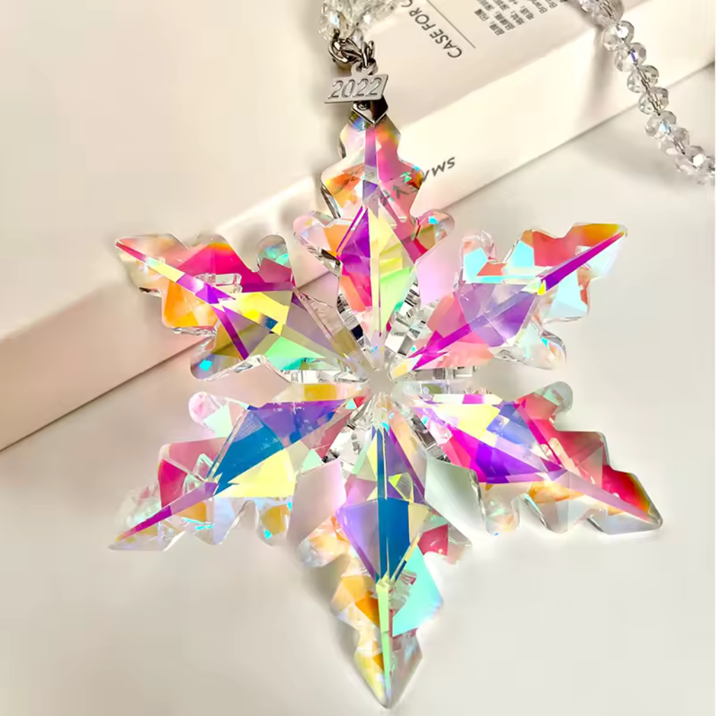 Crystal-Style Snowflake Ornament for Holiday Décor