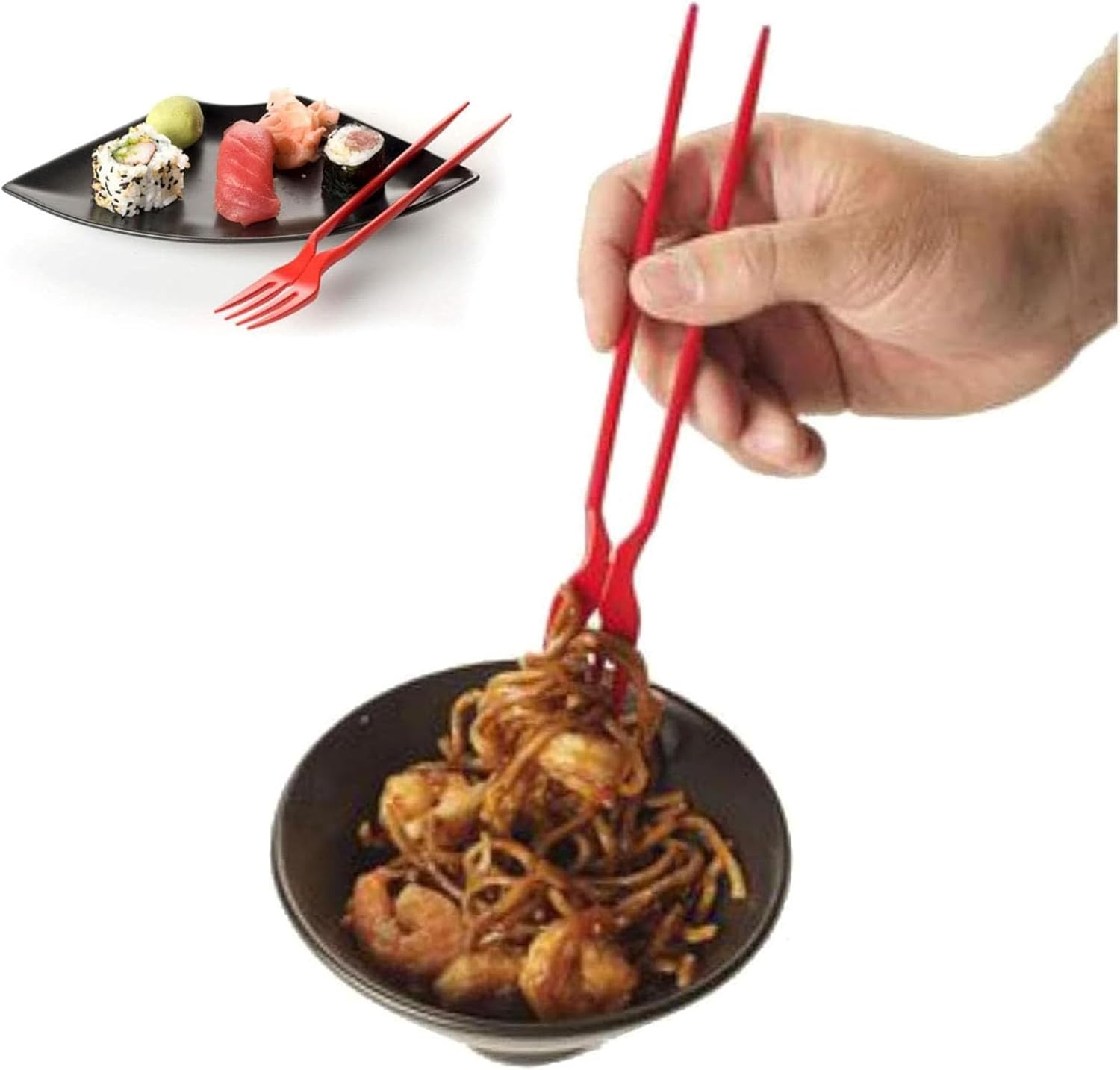 FusionForks - 2-i-1 gaffel og spisepinde-redskab