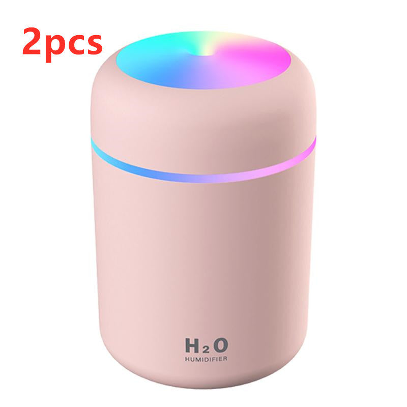 USB Cool Mist Humidifier with LED Light for Bedroom and Desk