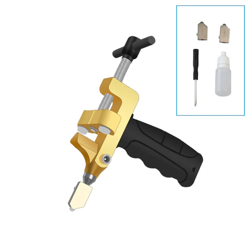 Outil 2-en-1 pour couper le verre et le carrelage avec guide de mesure