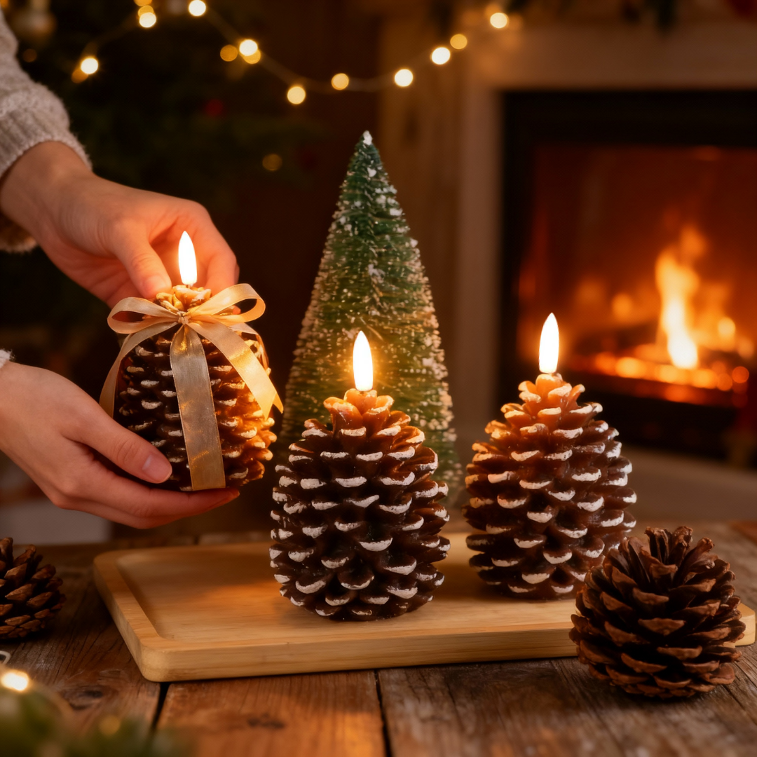 Pineglow – Bezplamenná svíčka ve tvaru šišky