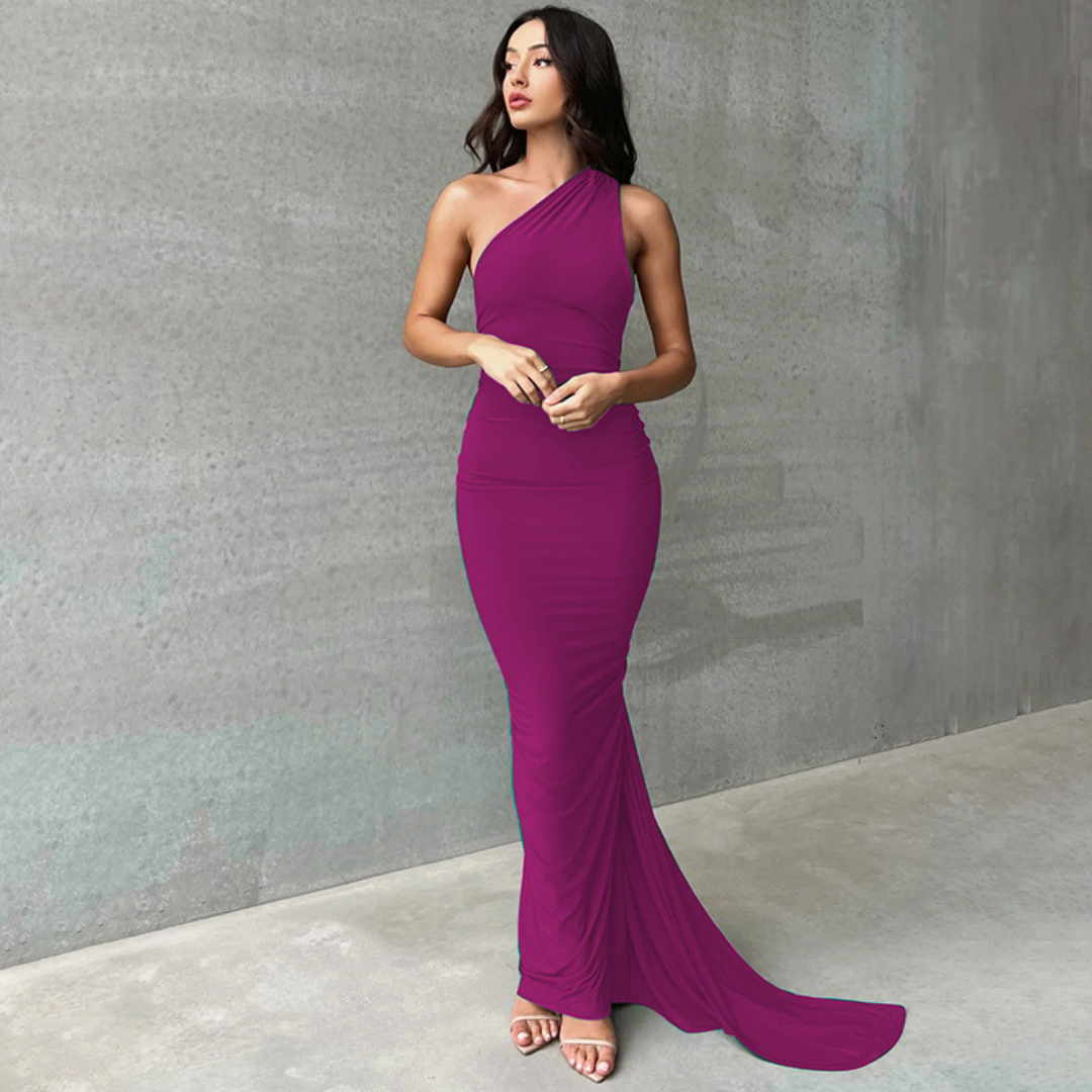 Karilyn - Elegantní večerní přiléhavé šaty bez rukávů s halter výstřihem