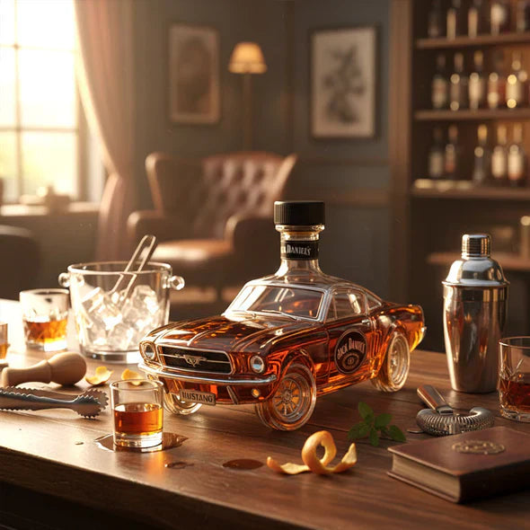 Elegant Mustang - Car-Inspired Whiskey Bottle Display