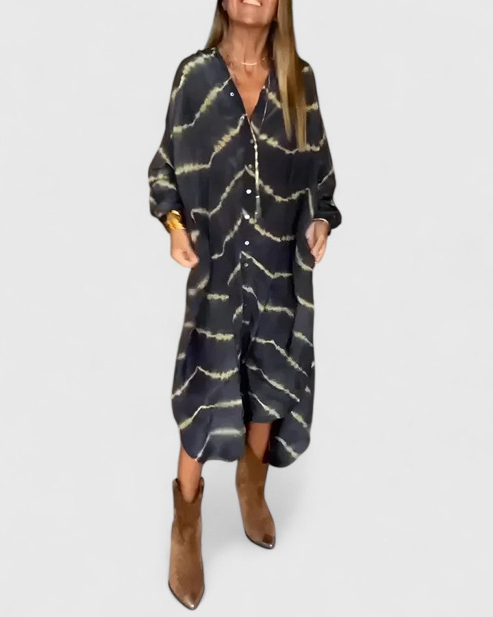 Amelie - Elegant Boho Striped Maxi Dress