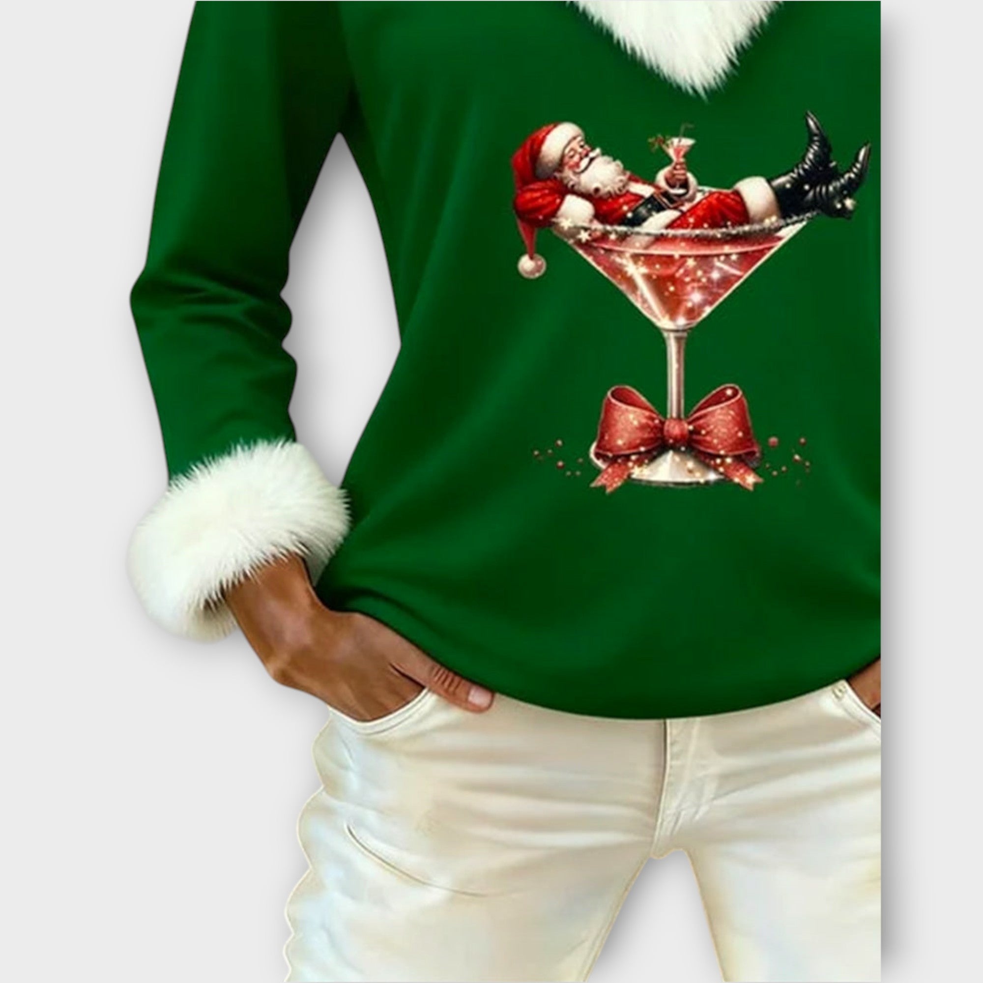 Sváteční top Santa Martini z umělé kožešiny
