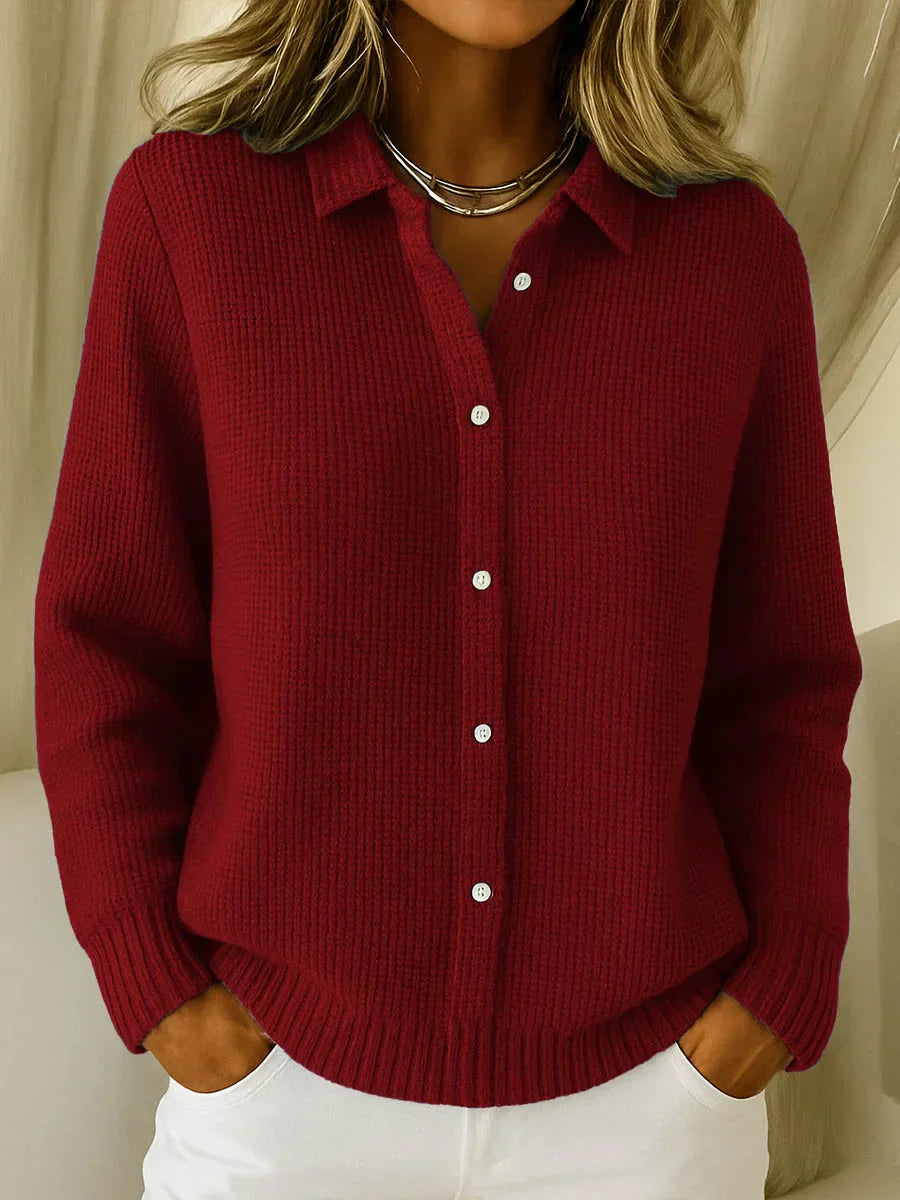 Amelia - Cardigan in maglia testurizzata con bottoni