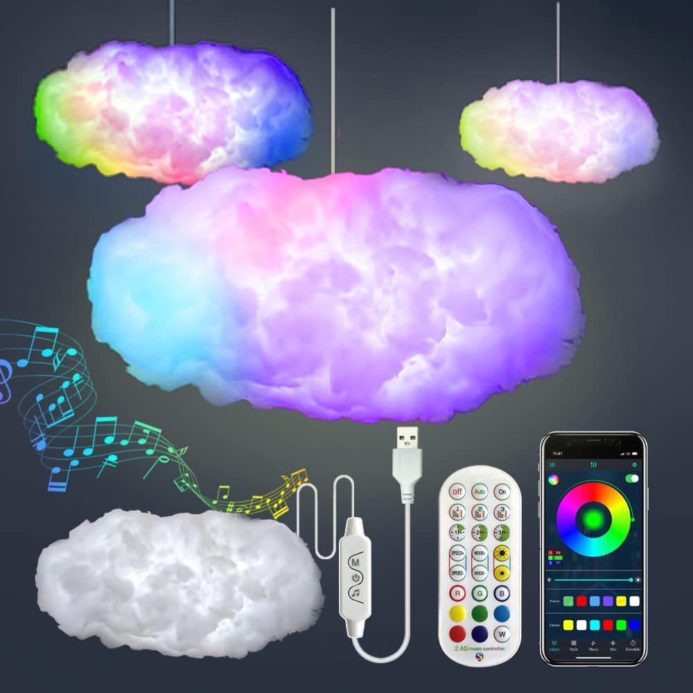 RGB Cloud LED Light with App Control and Music Sync