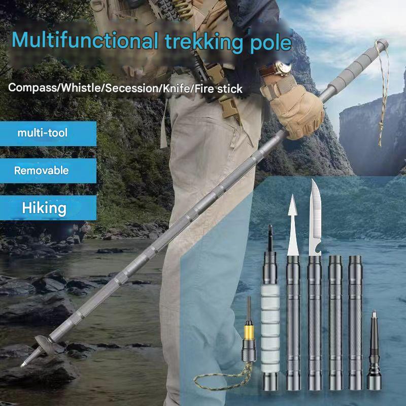 Multi-Function Modular Hiking Stick with Built-In Storage