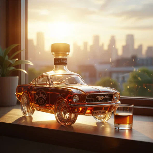 Elegant Mustang - Car-Inspired Whiskey Bottle Display