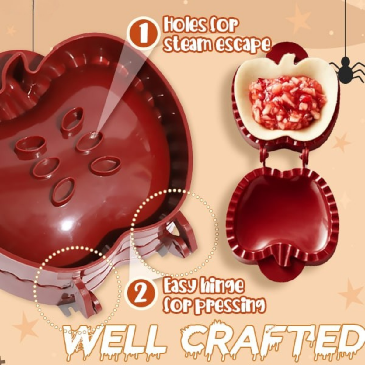 PieWhimsy Spooky - Stampino per tortine ripiene per divertenti dolci stagionali