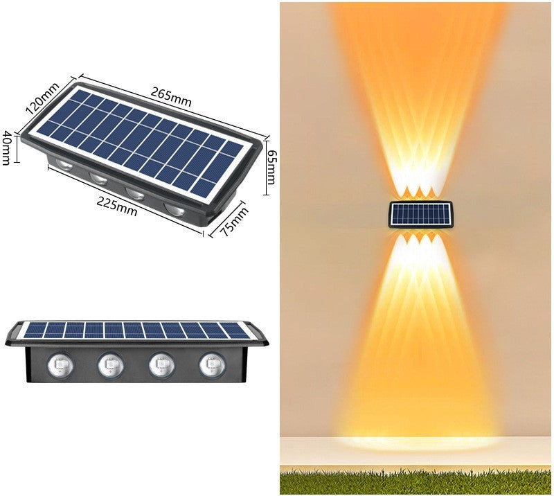 Solar LED Wall Light for Garden Patio Fence and Outdoor Lighting