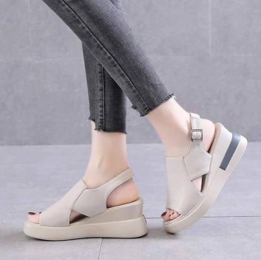 Women's Platform Comfort Sandals with Adjustable Straps