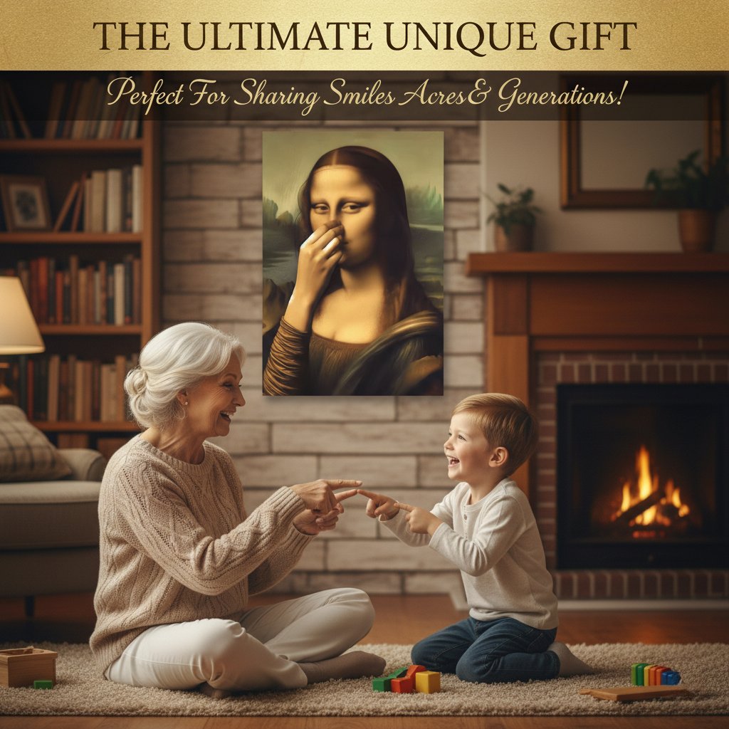 SmirkLisa - Funny Mona Lisa Wall Art for Modern Decor