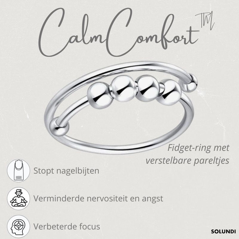 CalmComfort Fidget Ring – Nastavitelný prsten s otočnými korálky