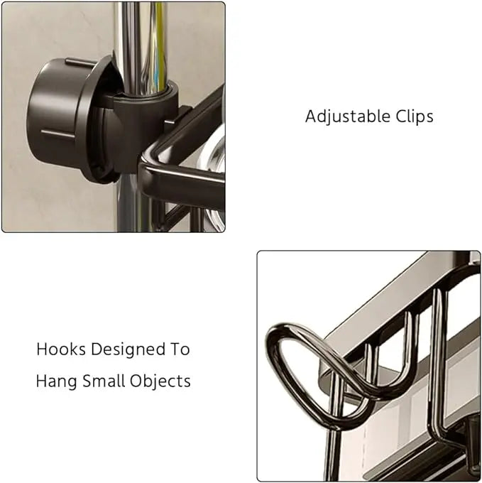 FlowGrip Organizer — Faucet-Mounted Sink Organizer Rack