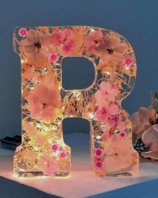 LunaBlossom - Floral LED Letter Lamp Personalized Decorative Light for Home Decor