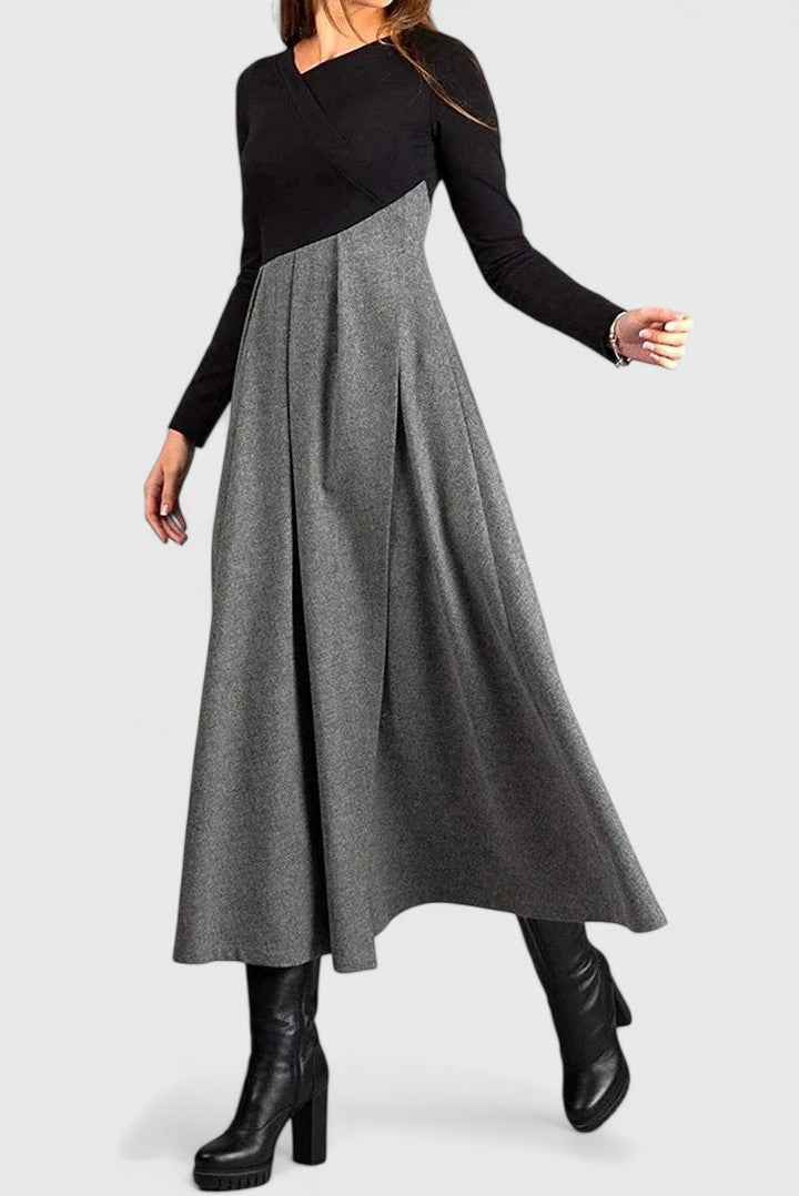 Janet - Elegantní maxi šaty s dlouhým rukávem
