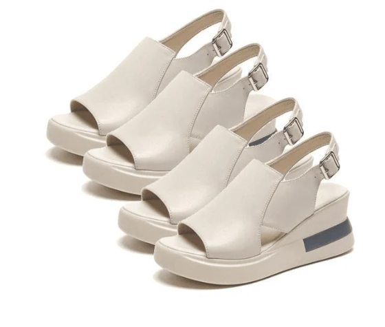 Women's Platform Comfort Sandals with Adjustable Straps