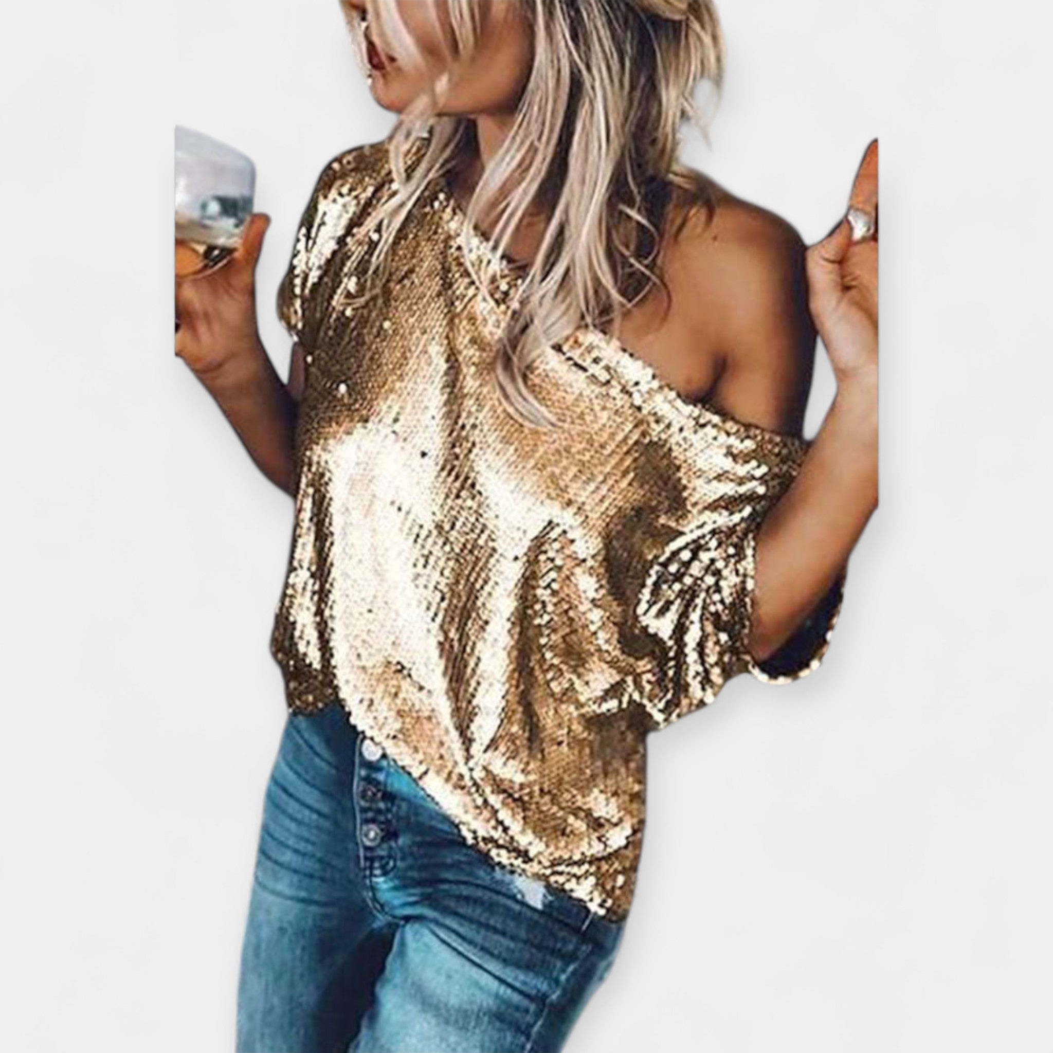 Blusa decorata con paillettes