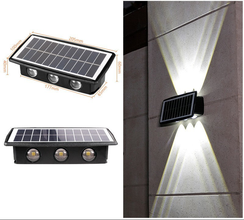 Solar LED Wall Light for Garden Patio Fence and Outdoor Lighting