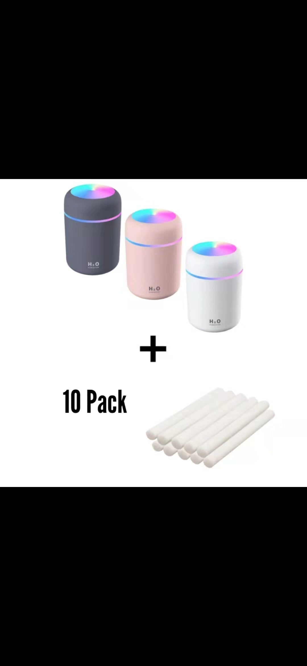 USB Cool Mist Humidifier with LED Light for Bedroom and Desk