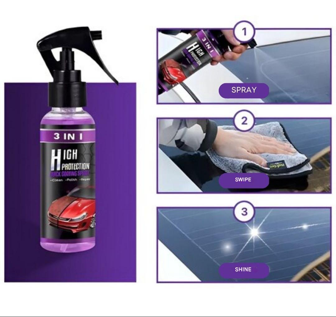 3-in-1 CarSpray – Sprej 3 v 1 na čištění exteriéru auta, lesk a ochranu