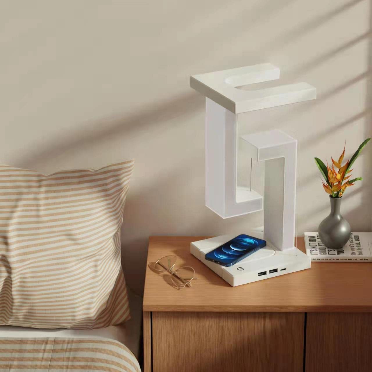 LED Desk Lamp with Wireless Charging for Home and Office