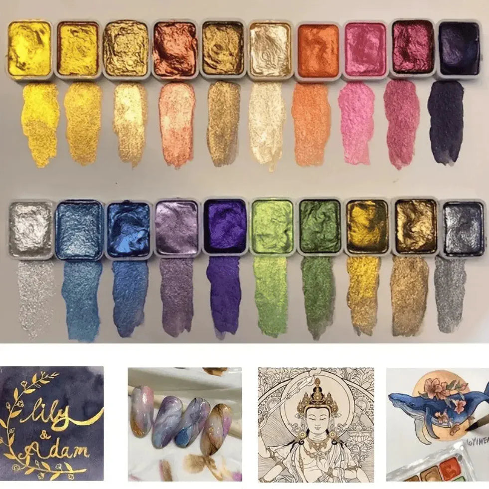 Shimmering Watercolor Paint Set for Creative Art Projects