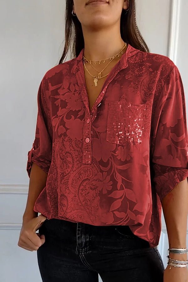 Mia - Elegant top med pailletter