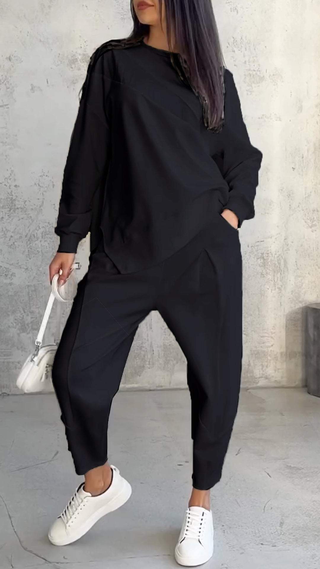LumaLuxe — Women's Two Piece Lounge Set with Long Sleeve Top and Jogger Pants