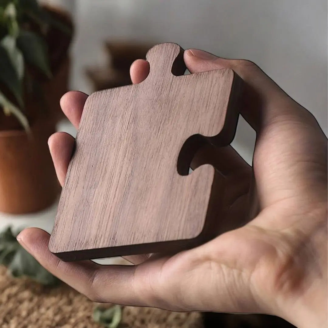 Sottobicchieri Puzzle in Legno di Noce Alderon