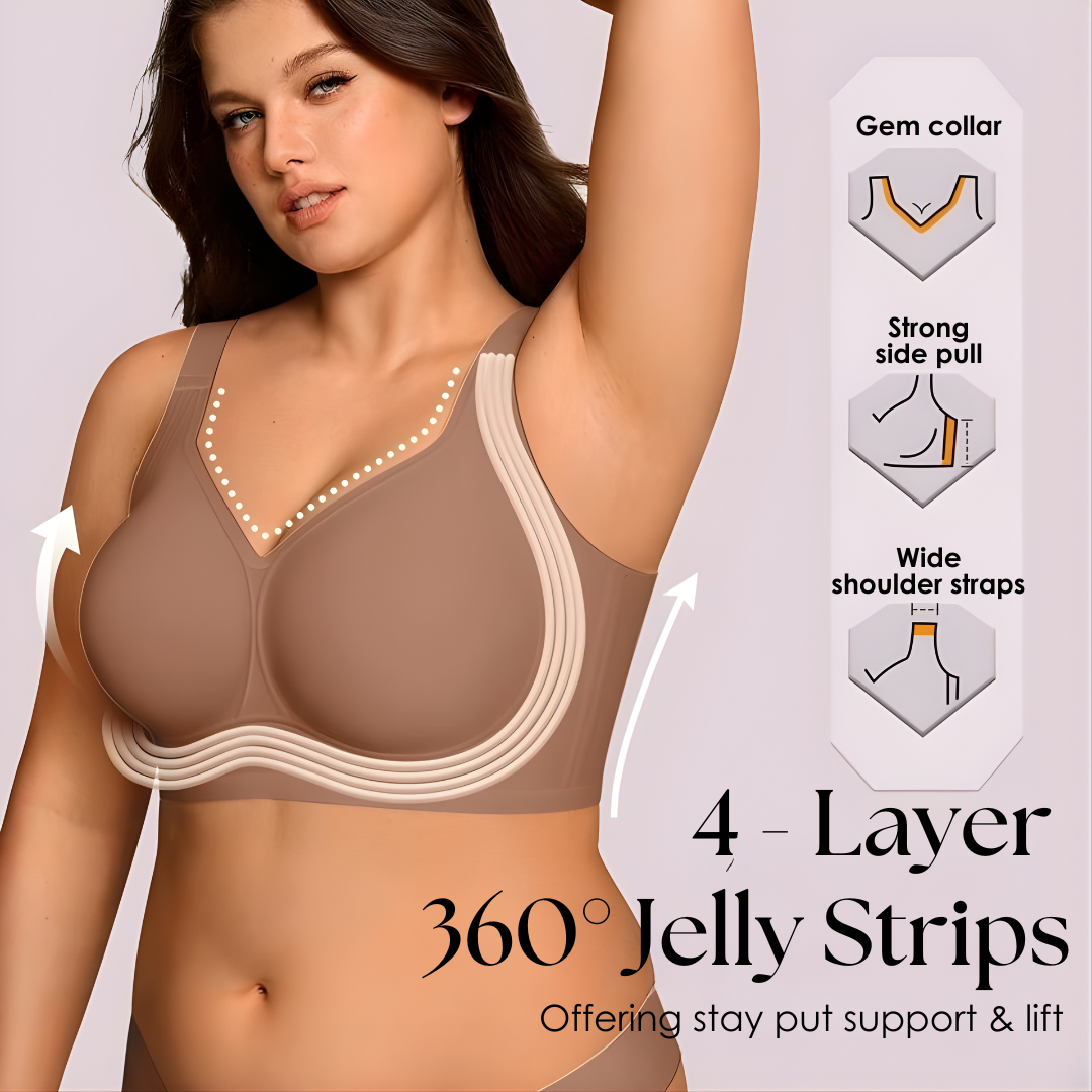 Wirefree Support Bra with 4-Layer Jelly Strip Design