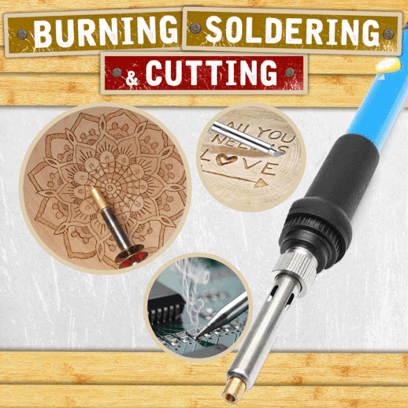 Wood Burning Pyrography Kit with Interchangeable Tips