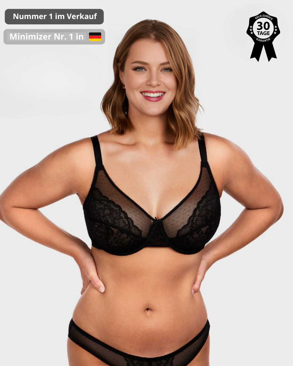 CurveLuxe - Lace Support Bra