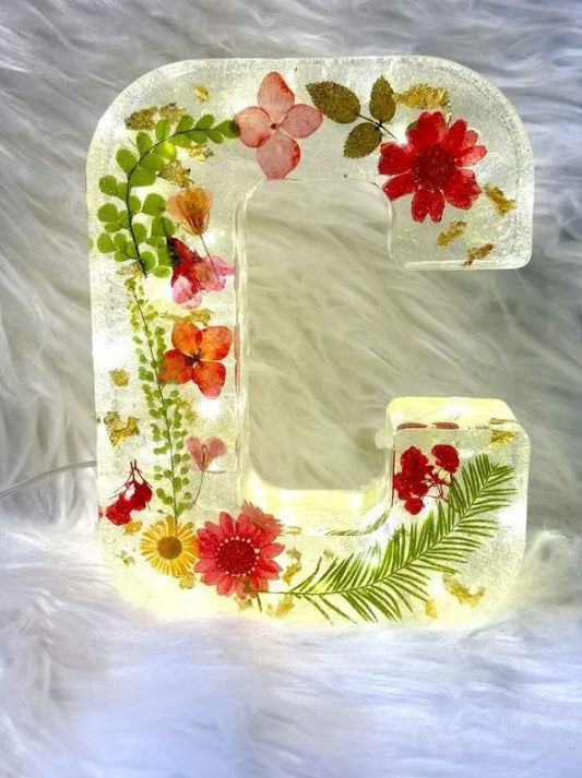 LunaBlossom - Floral LED Letter Lamp Personalized Decorative Light for Home Decor