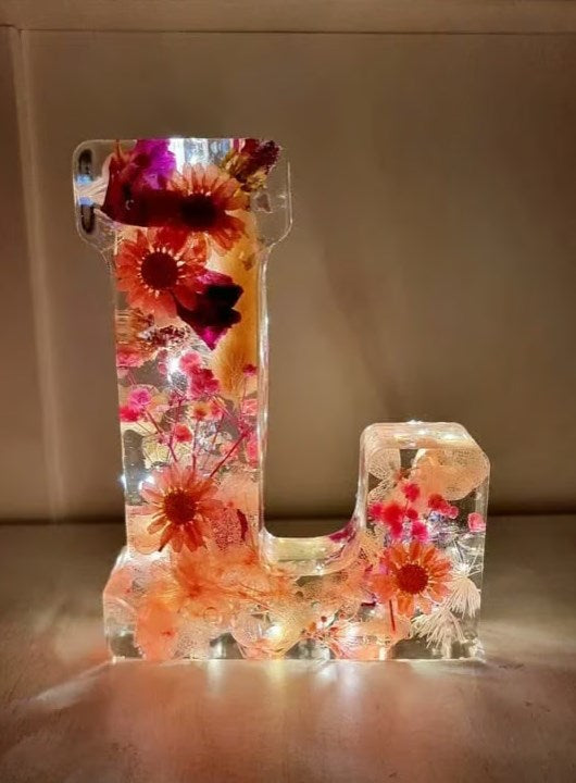 LunaBlossom - Floral LED Letter Lamp Personalized Decorative Light for Home Decor