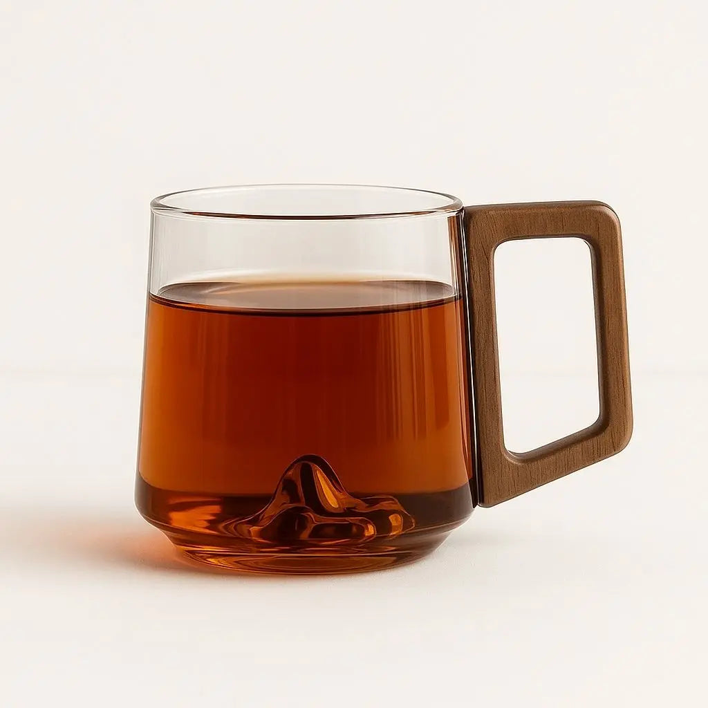 Noah Borosilikatglas-Tasse mit Holzgriff
