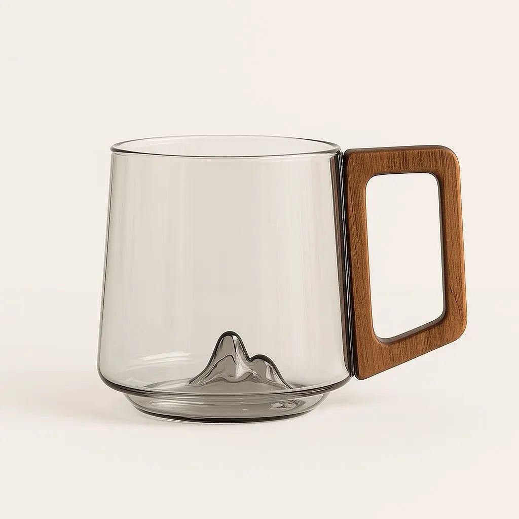Noah Borosilikatglas-Tasse mit Holzgriff