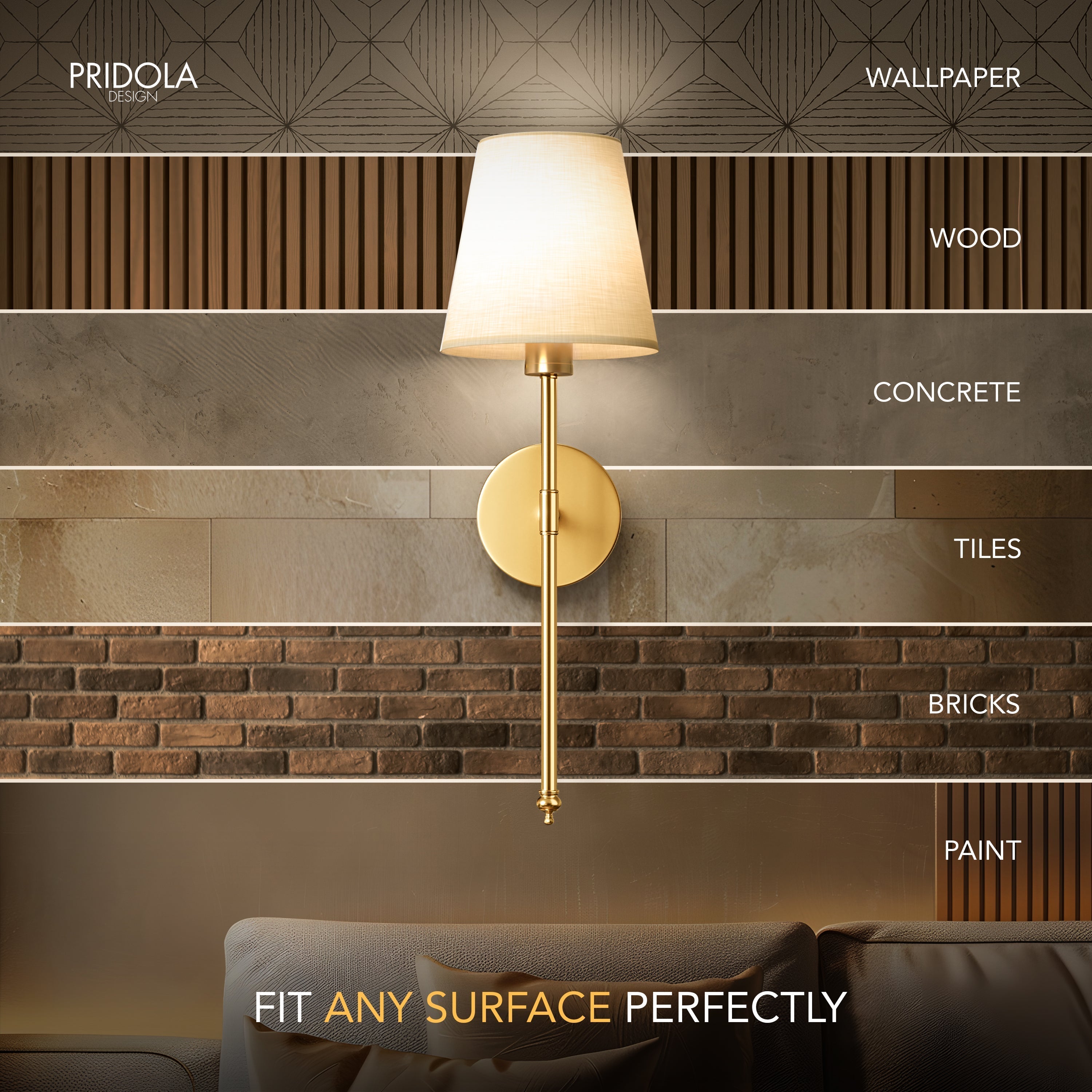 LuxeGlow – Bezdrátová nástěnná lampa (sconce)