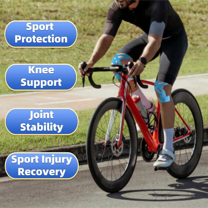 Pre-Cut Knee Support Kinesiology Tape Strips 20-Pack