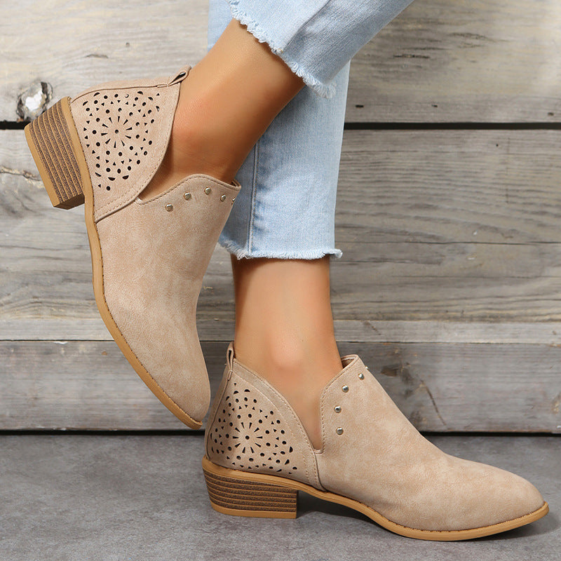 Low Cut Perforated Ankle Boot