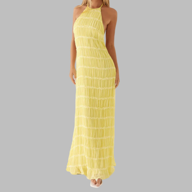 Lunet - Elegant Sleeveless Backless Bodycon Maxi Dress