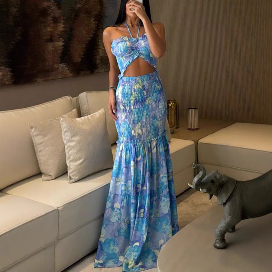 Livara - Classy Ruffle Hem Mermaid Dress
