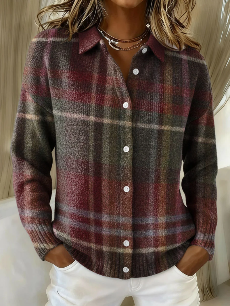 Emily & Isabella Brooks | Checked Hoodie Blouse