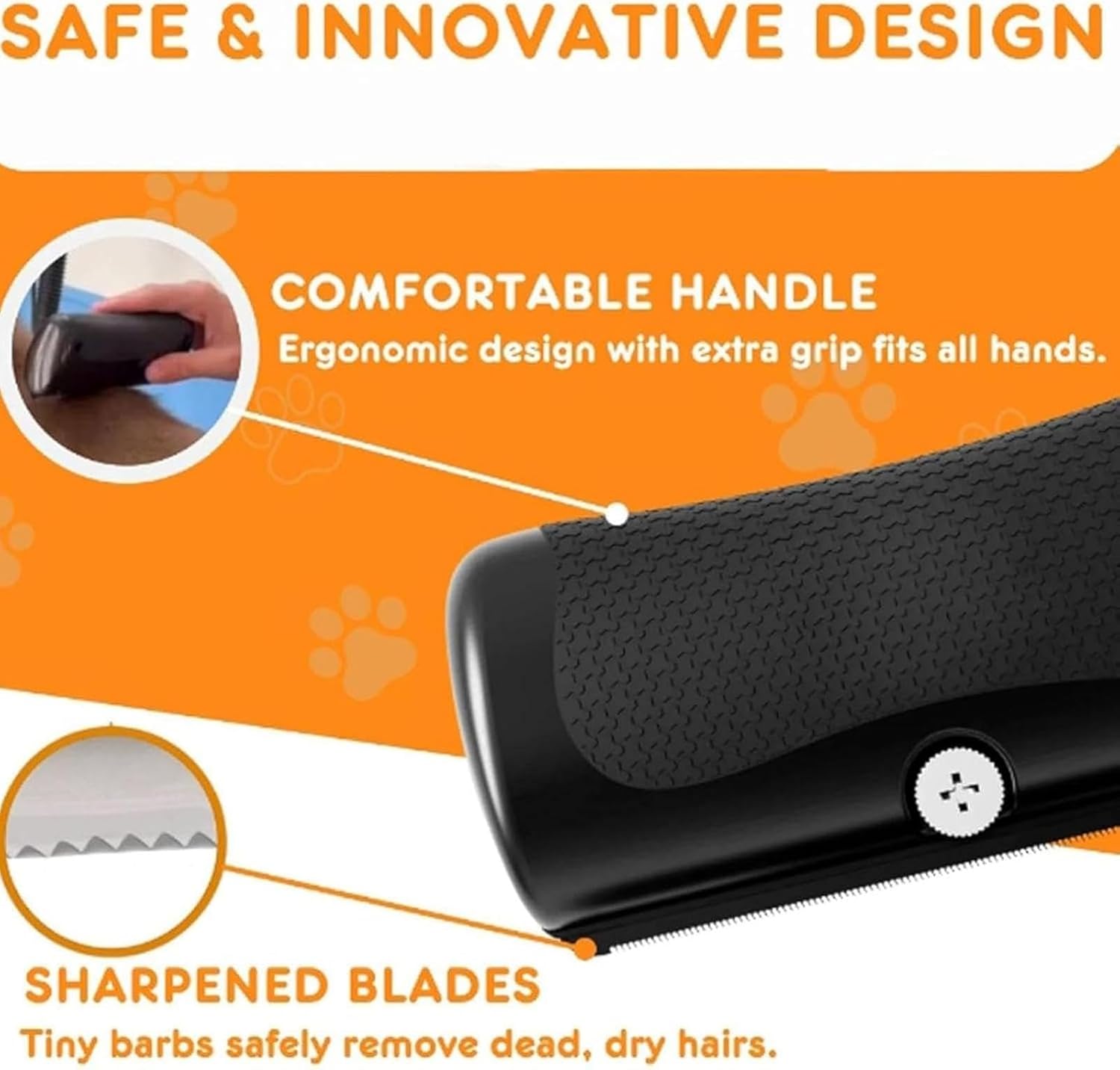 Pet Grooming Brush with Stainless Steel Shedding Blade