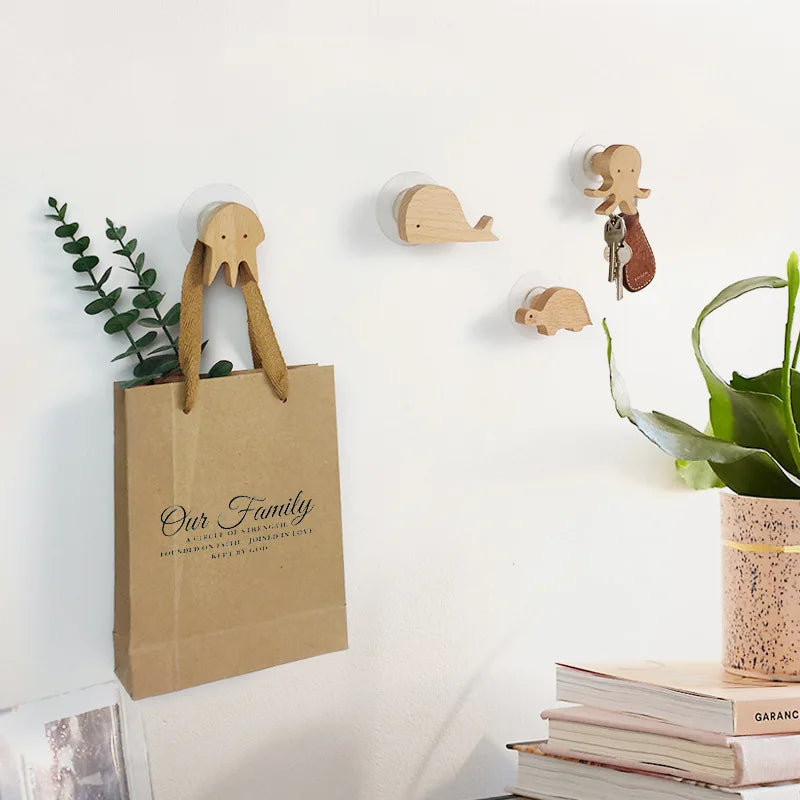 NordicPals - Ganci da Parete con Animali in Legno