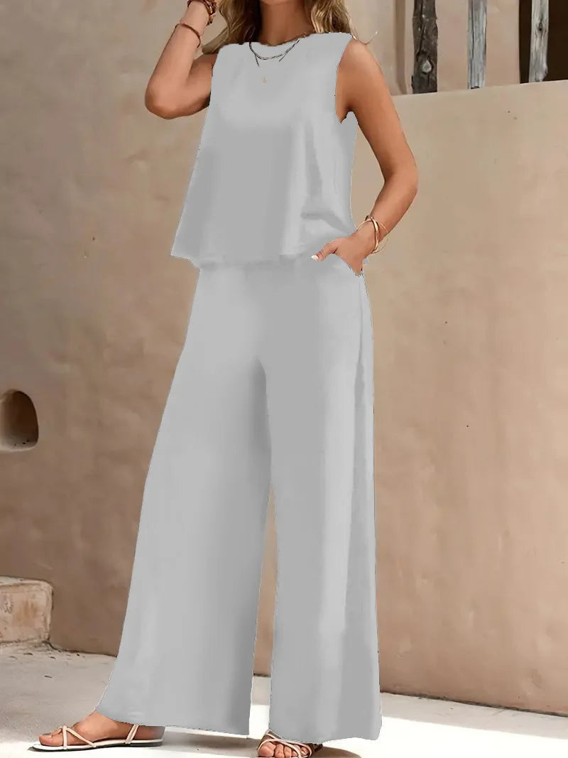 Danielle - Ærmeløst todelt sæt