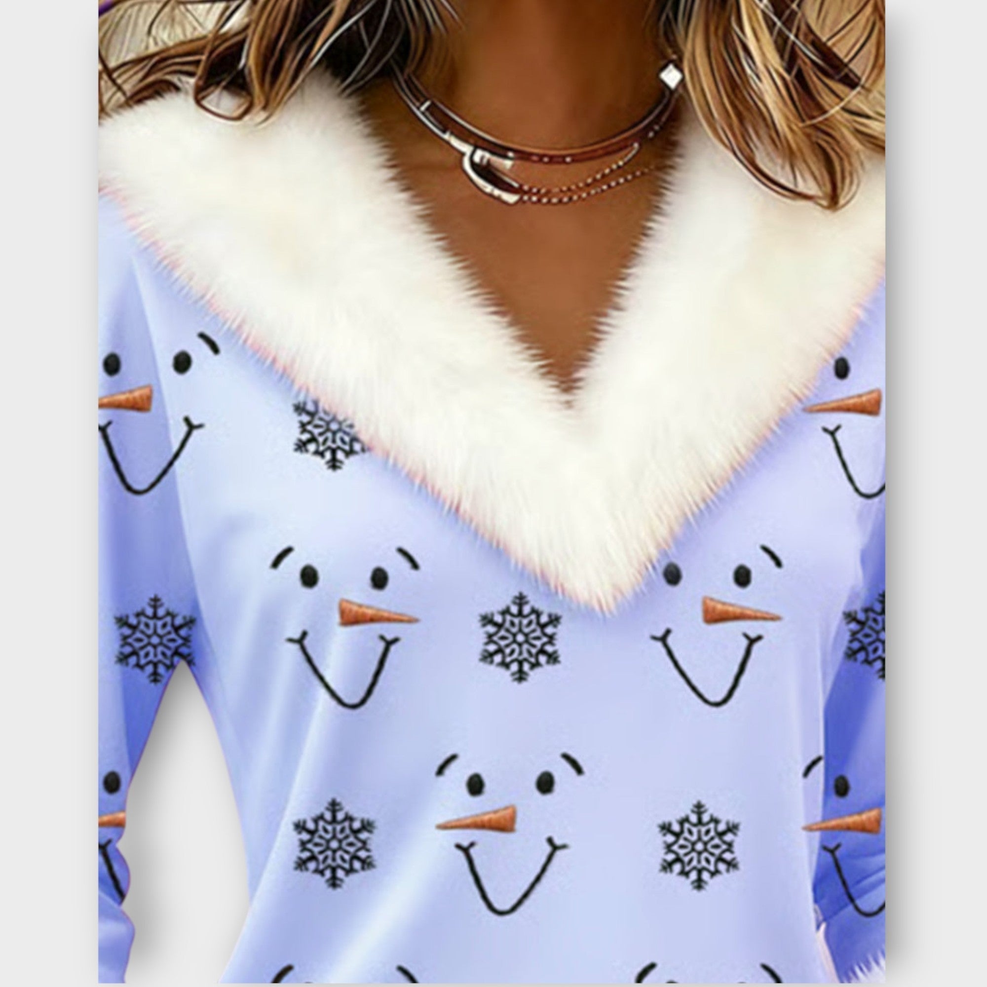 Sváteční top Frosty Smile z umělé kožešiny